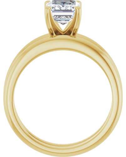 14K Yellow  8x6 mm Emerald Solitaire Engagement Ring Mounting (7)