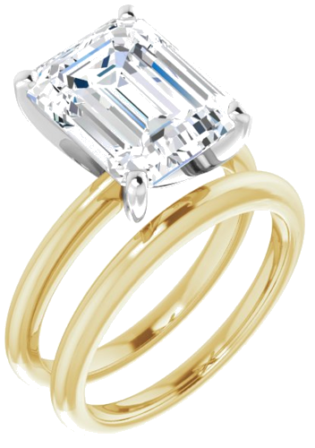 Sužadėtuvių Žiedas „Solitaire“ 585 Baltojo Ir Geltonojo Aukso Emerald 11mm x 9mm (6)