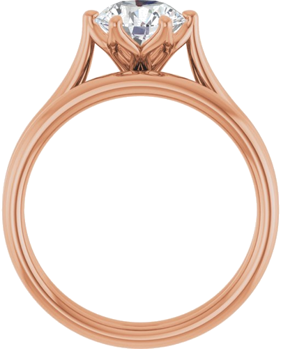 Sužadėtuvių Žiedas „Solitaire“ 585 Rožinis Aukso Round 7mm (7)