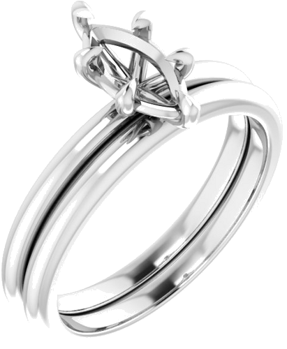 Sužadėtuvių Žiedas „Solitaire“ 585 Baltojo Aukso Marquise 9mm x 4.5mm (6)