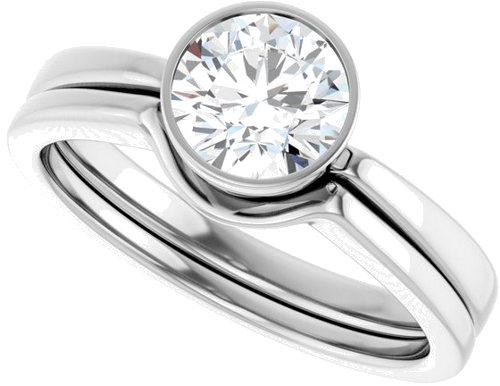 14K White 6.5 mm Round Engagement Ring Mounting (10)