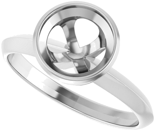 14K White 7.4 mm Round Solitaire Engagement Ring Mounting (5)