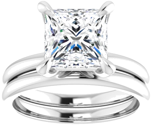 14K White  7.5x7.5 mm Square Solitaire Engagement Ring Mounting (8)