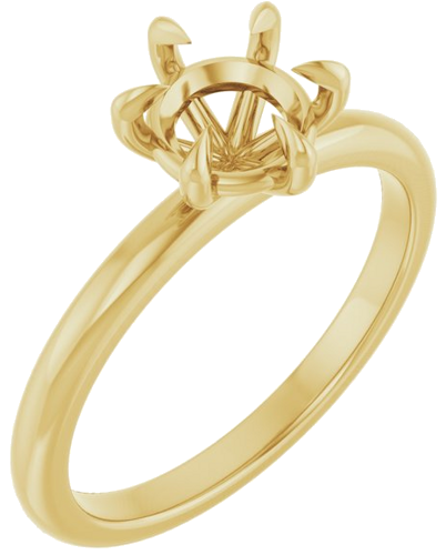 14K Yellow 6.5 mm Round Solitaire Engagement Ring Mounting (1)