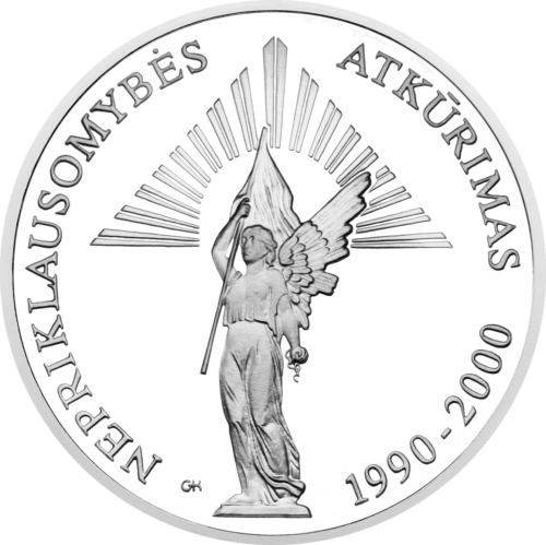 Restoration of Independence 10th Anniversary, 50 litas silver coin 2000 (1)