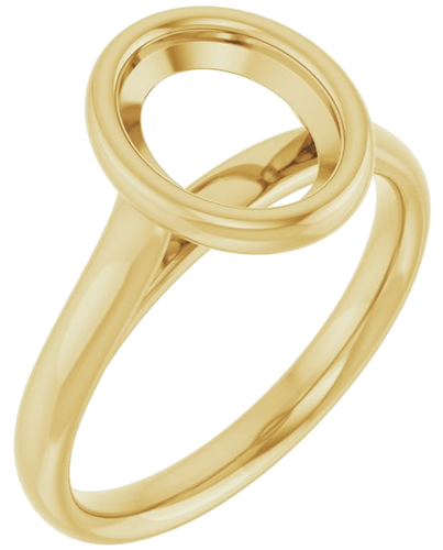 Sužadėtuvių Žiedas „Bezel-Set Solitaire“ 585 Geltonojo Aukso Oval 9mm x 7mm (1)