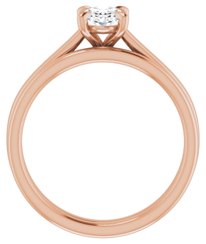 Sužadėtuvių Žiedas „Solitaire“ 585 Rožinis Aukso Oval 7mm x 5mm (7)