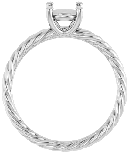 14K White 8x6 mm Oval Solitaire Engagement Ring Mounting (2)