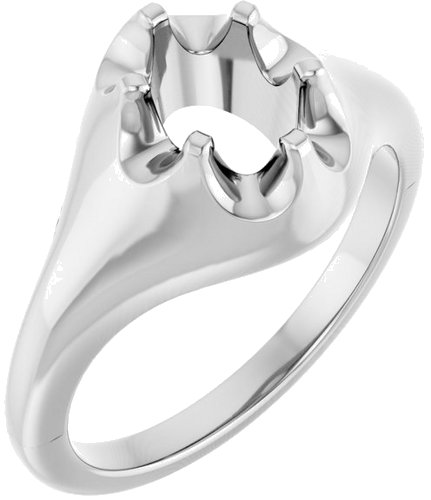 Sužadėtuvių Žiedas „Belcher Solitaire“ 417 Baltojo Aukso Oval 7mm x 5mm (1)