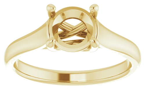 14K Yellow 7 mm Round Solitaire Engagement Ring Mounting (3)