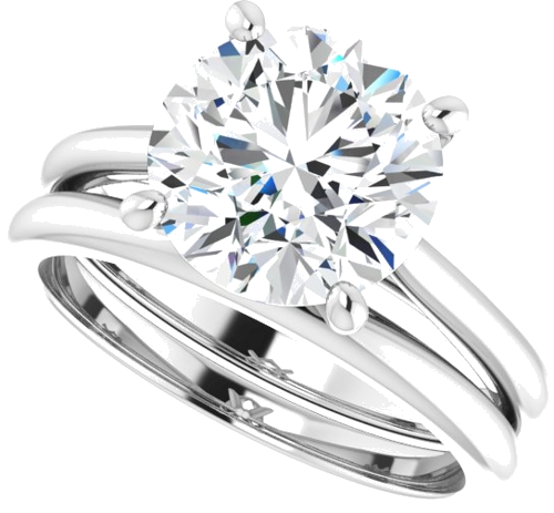 14K White 9.4 mm Round Solitaire Engagement Ring Mounting (10)