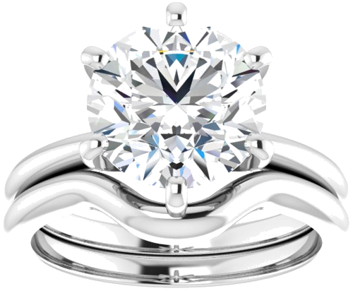 Sužadėtuvių Žiedas „Solitaire“ 417 Baltojo Aukso Round 9.4mm (8)