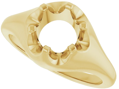 14K Yellow 6.5 mm Round Solitaire Engagement Ring Mounting (5)
