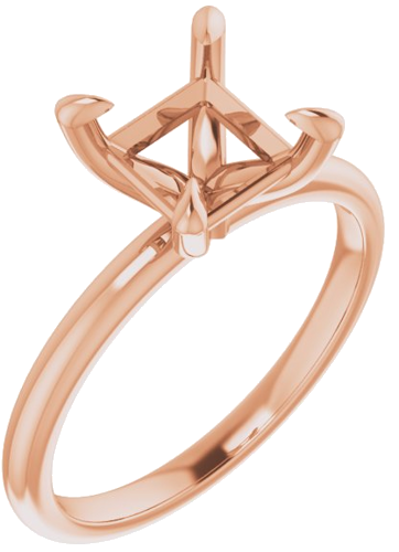 Sužadėtuvių Žiedas „Solitaire“ 585 Rožinis Aukso Square 6.5mm (1)