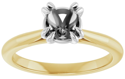 14K Yellow White 6.5 mm Round Engagement Ring Mounting (3)
