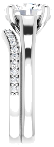 Sužadėtuvių Žiedas „Solitaire“ 585 Baltojo Aukso Oval 9mm x 7mm (9)