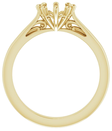 14K Yellow 6.5 mm Round Solitaire Engagement Ring Mounting (2)