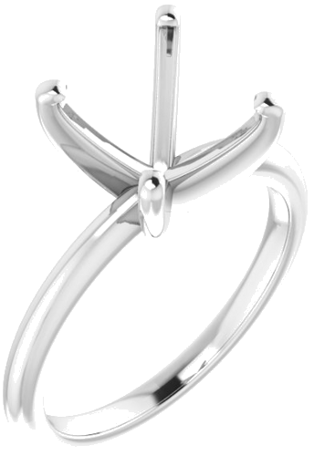 Platinum  7.5 mm Square Solitaire Engagement Ring Mounting (1)