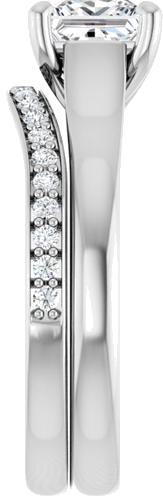 Sužadėtuvių Žiedas „Solitaire“ 585 Baltojo Aukso Square 5.5mm (9)