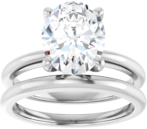 Platinum  10x8 mm Oval Solitaire Engagement Ring Mounting (8)