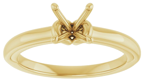 14K Yellow  6.5 mm Round Solitaire Engagement Ring Mounting (3)