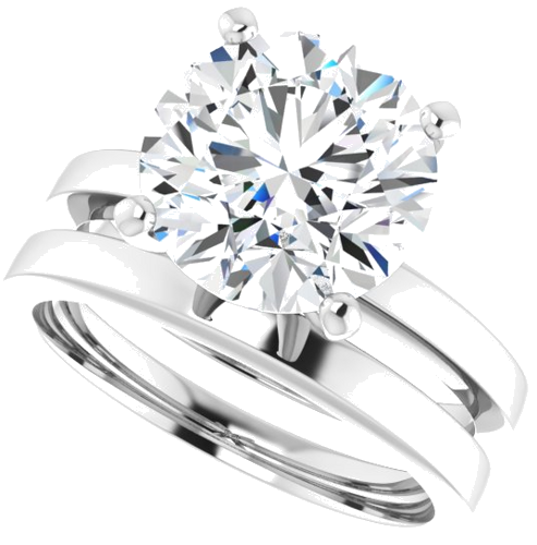 10K White 10 mm Round Solitaire Engagement Ring Mounting (10)