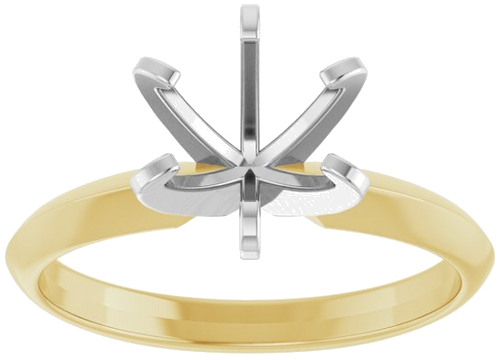 14K Yellow White 7.4 mm Round Solitaire Engagement Ring Mounting (3)