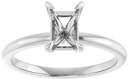 Sužadėtuvių Žiedas „Solitaire“ 750 Baltojo Aukso Emerald 7mm x 5mm (3)