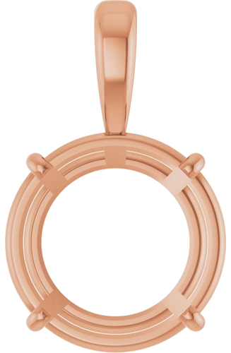 14K Rose 14 mm Round 4-Prong Pendant Mounting (1)