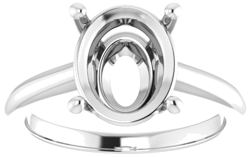 Sužadėtuvių Žiedas 585 Baltojo Aukso Oval 11mm x 9mm (3)