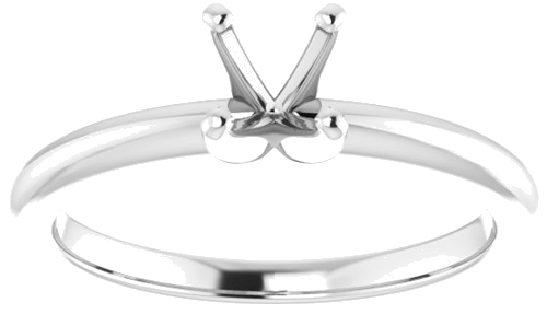 14K White  4 mm Square Solitaire Engagement Ring Mounting (3)