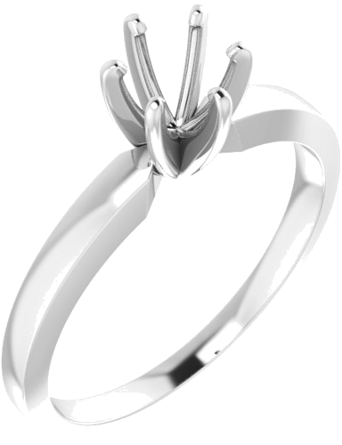 Sužadėtuvių Žiedas „Solitaire“ 585 Baltojo Aukso Round 5mm x 5.3mm (1)