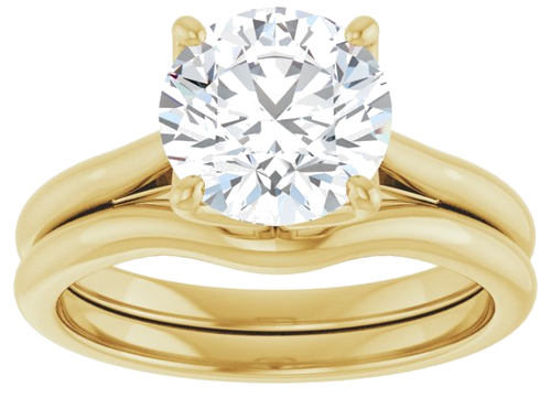 14K Yellow  8.2 mm Round Solitaire Engagement Ring Mounting (8)