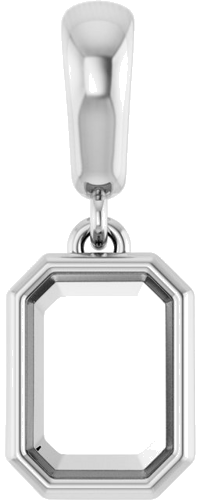 Sterling Silver  7x5 mm Emerald Pendant Mounting (1)