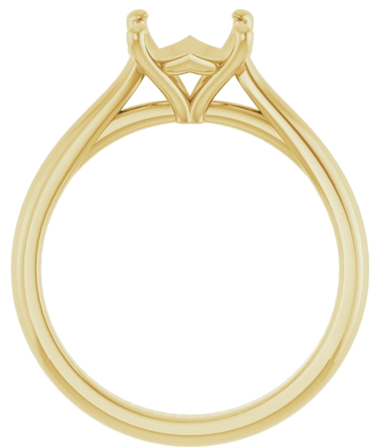 14K Yellow 8 mm Round Solitaire Engagement Ring Mounting (2)