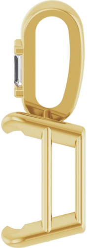 14K Yellow 7x5 mm Emerald .03 CTW Natural Diamond Semi-Set Pendant (3)