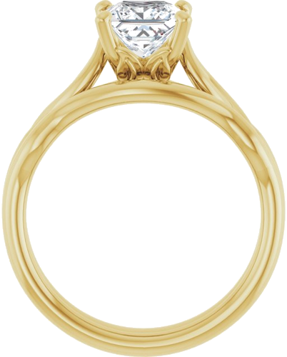 14K Yellow  5.5 mm Square Solitaire Engagement Ring Mounting (7)