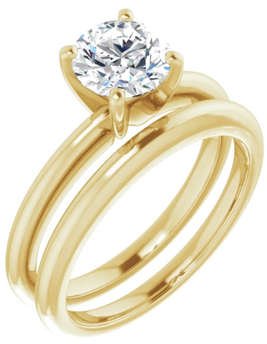 14K Yellow  6.5 mm Round Solitaire Engagement Ring Mounting (6)