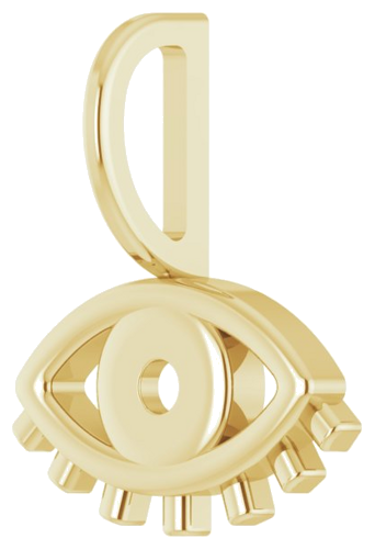 14K Yellow 1.7 mm Round Evil Eye Charm Pendant Mounting (2)
