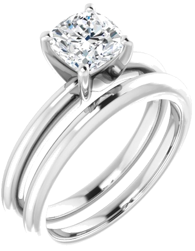 Sužadėtuvių Žiedas „Solitaire“ 585 Baltojo Aukso Cushion 6mm (6)