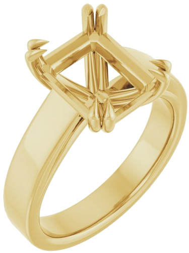 Sužadėtuvių Žiedas „Solitaire“ 585 Geltonojo Aukso Emerald 10mm x 8mm (1)