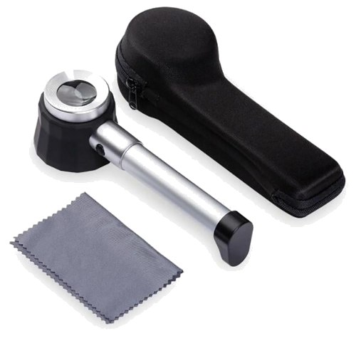 Handheld Magnifying Glass with LED Lighting and Measuring Scale 10x (1)