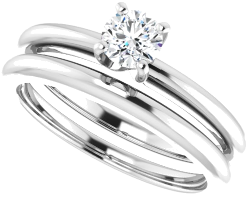 14K White  4.4 mm Round Solitaire Engagement Ring Mounting (10)