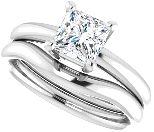 14K White 5.5 mm Square Engagement Ring Mounting (10)