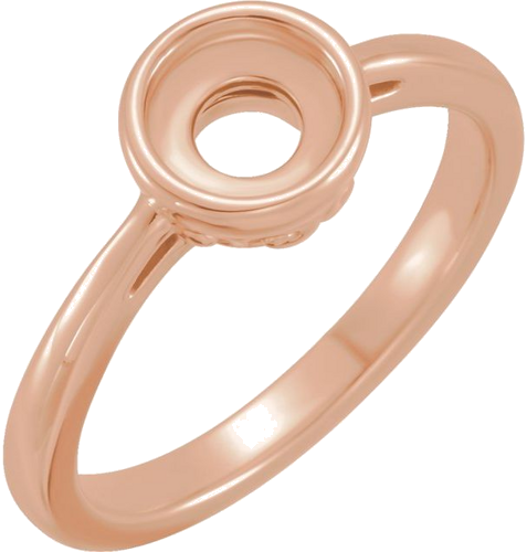 Sužadėtuvių Žiedas „Rose-Cut“ 585 Rožinis Aukso Round 6.5mm (1)