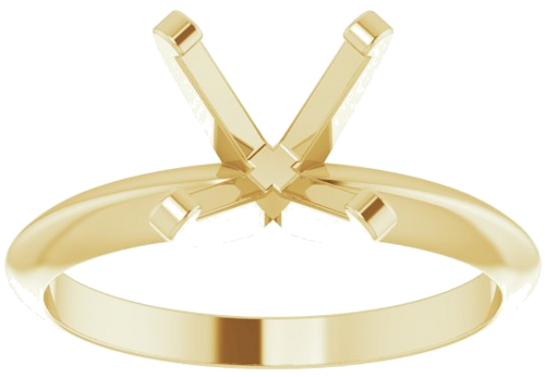 14K Yellow 7.3-7.7 mm Round 4-Prong Solitaire Engagement Mounting (3)