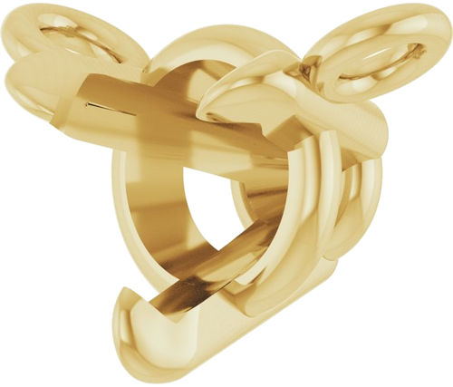 14K Yellow 4 mm Round 3-Prong Claw Basket 16-18  Necklace Mounting (2)