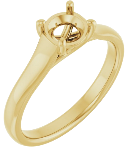 14K Yellow 5.8 mm Round Solitaire Engagement Ring Mounting (1)