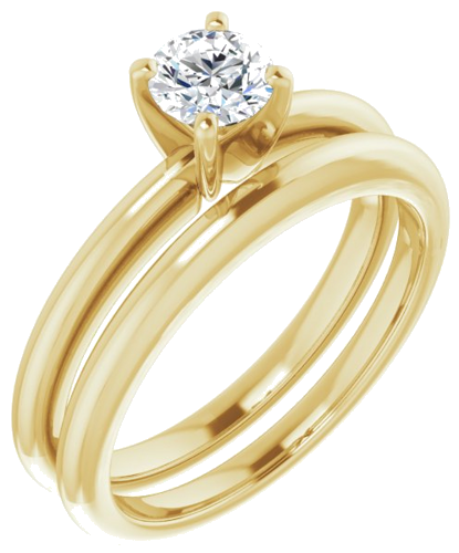 14K Yellow  4.8 mm Round Solitaire Engagement Ring Mounting (6)