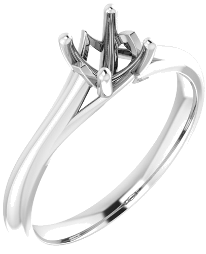 Sužadėtuvių Žiedas „Solitaire“ 585 Baltojo Aukso Round 5.5mm (1)